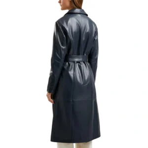 Women's Blue Trench Coat Back