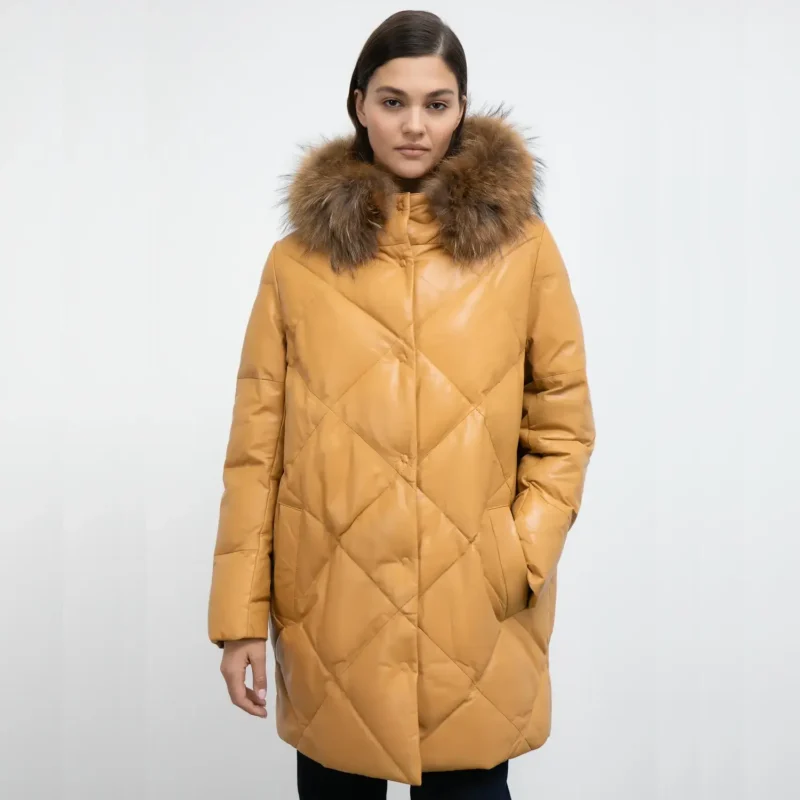 Yellow Coat With Fur Front