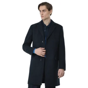 black wool coat mens left open