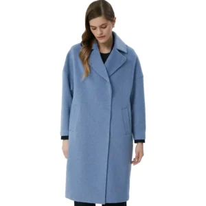 blue wool coat womens front