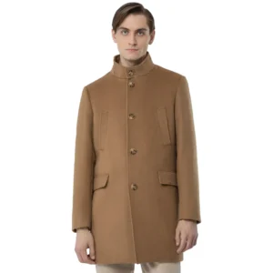 camel wool coat mens front