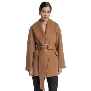 camel wool coat womens front