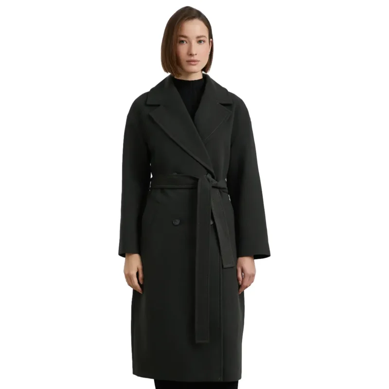 dark green wool coat womens front