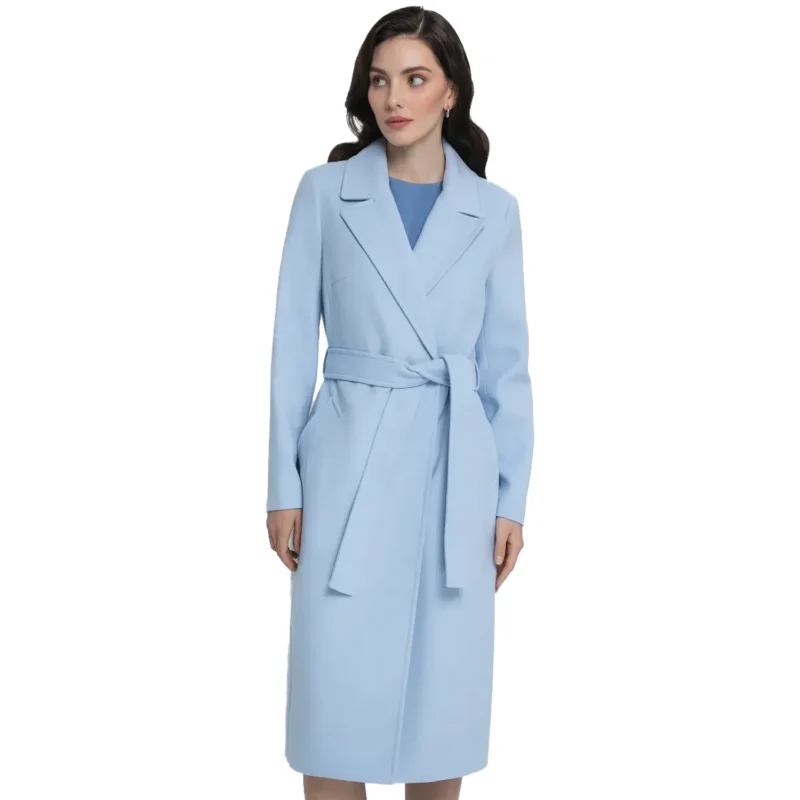 light blue wool coat womens front