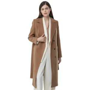 long camel wool coat womens front open