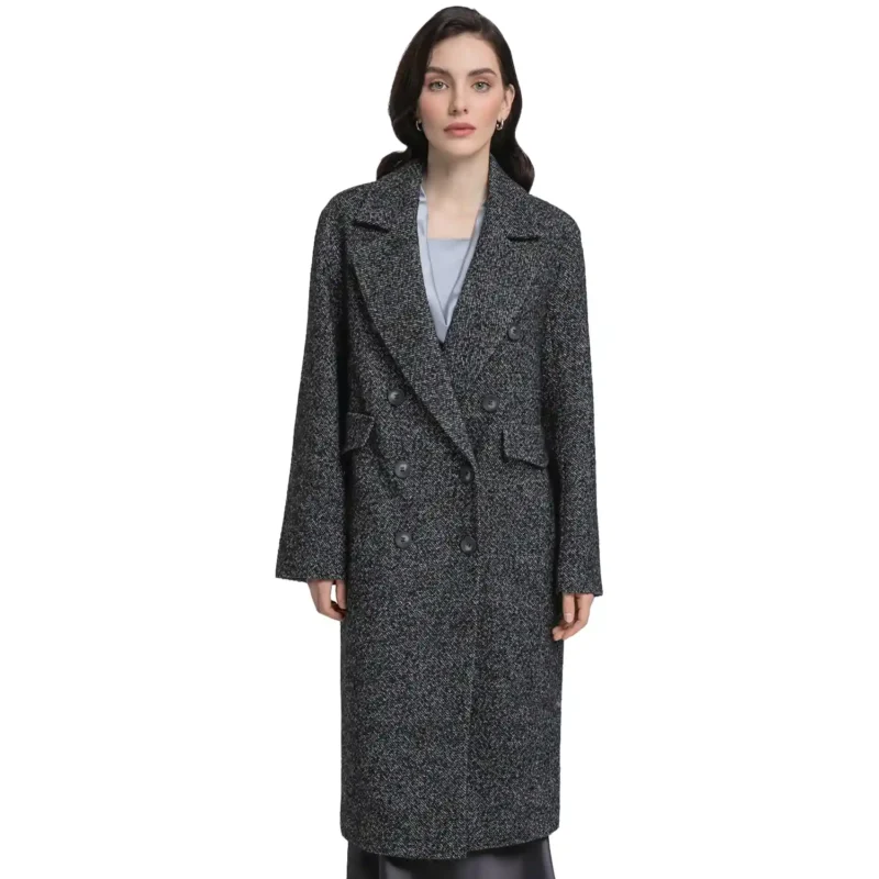 long grey wool coat womens front