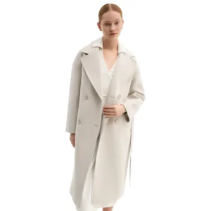 long white wool coat womens front open