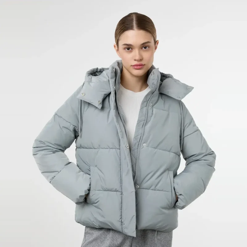 sky blue puffer jacket open