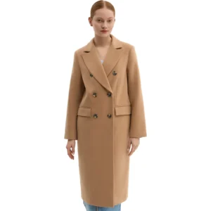 tan wool coat womens front