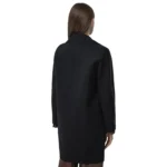 Black Wool Coat Women's Single Breasted Back