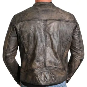 Brown Vintage Leather Jacket Back