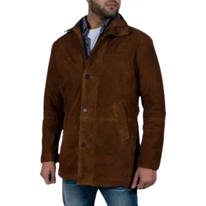 brown suede mens coat right