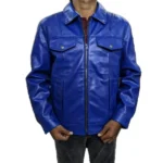 Blue Trucker Jacket Front Close