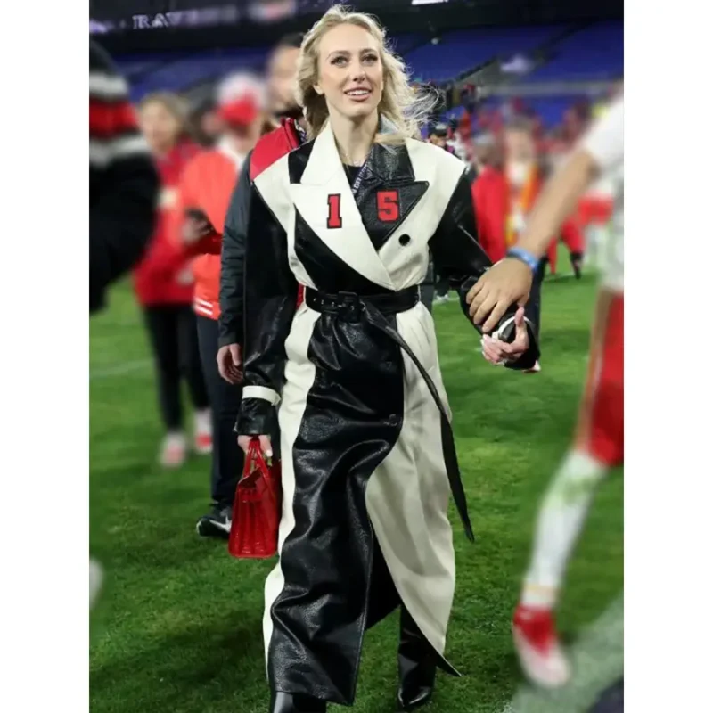 Chiefs Vs Ravens AFC Championship Brittany Mahomes Leather Coat