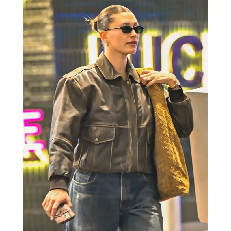 Hailey Bieber Los Angeles Leather Jacket