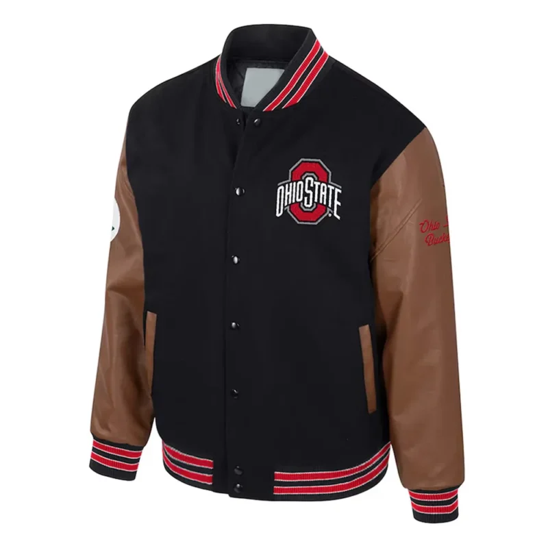 Ohio State Buckeyes Black Letterman Jacket