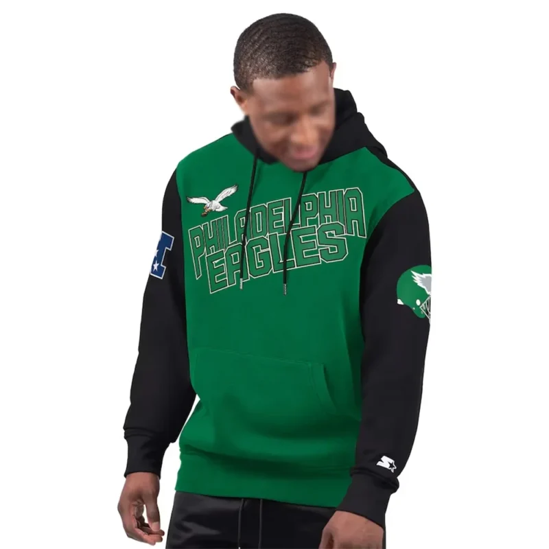 Philadelphia Eagles Starter Kelly Green Pullover Hoodie