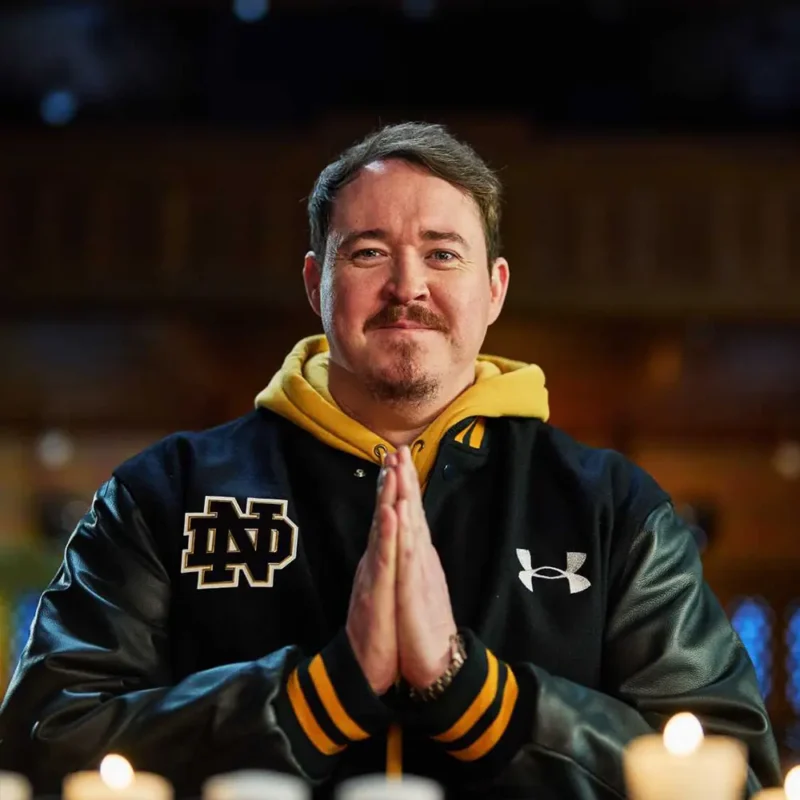 Shane Gillis Notre Dame Black Varsity Jacket