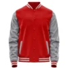 red and gray letterman jacket