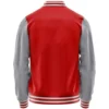 red and grey letterman jacket