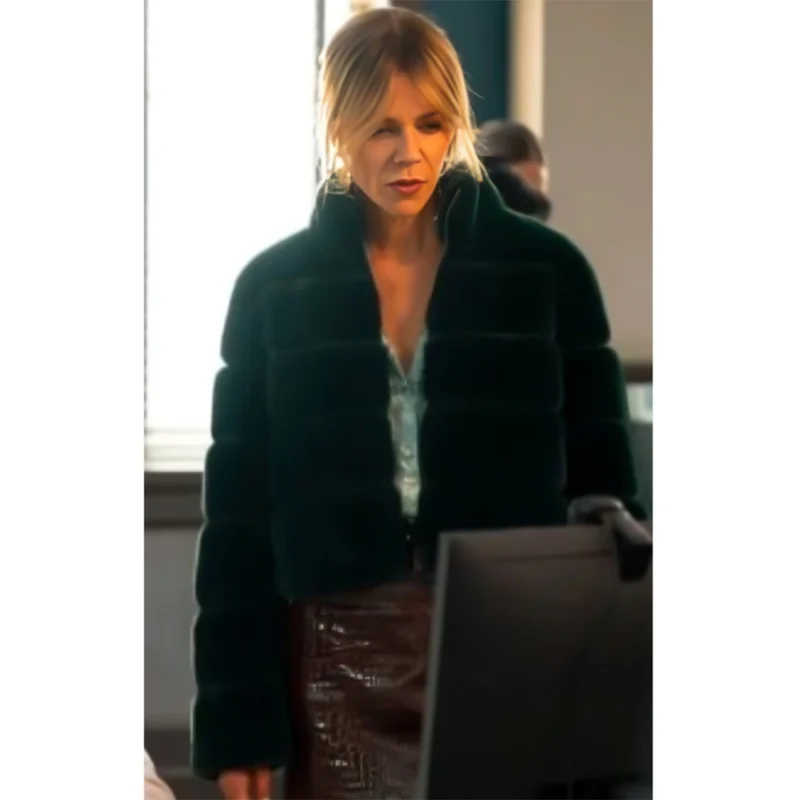 High Potential S01 Kaitlin Olson Green Fur Jacket