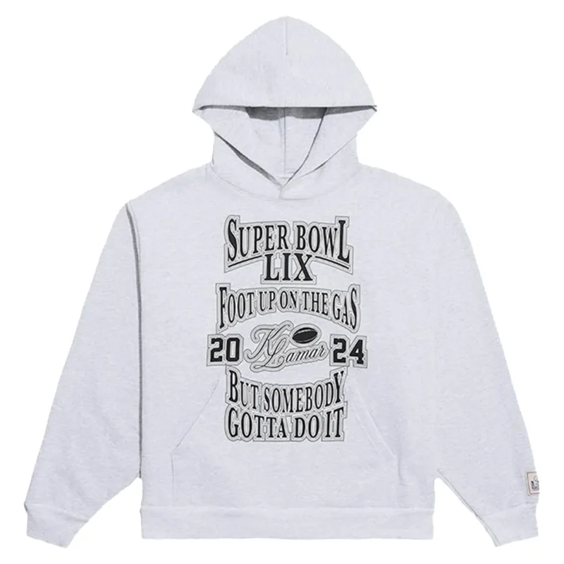 Kendrick Lamar Super Bowl LIX Foot Up On The Gas White Hoodie