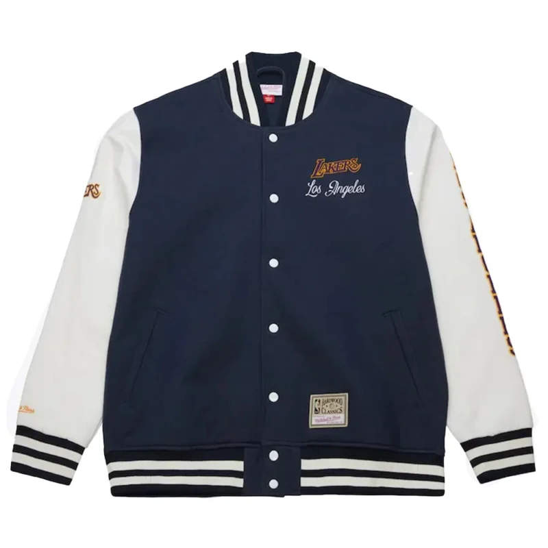 Los Angeles Lakers Washed Fleece Navy Varsity Jacket