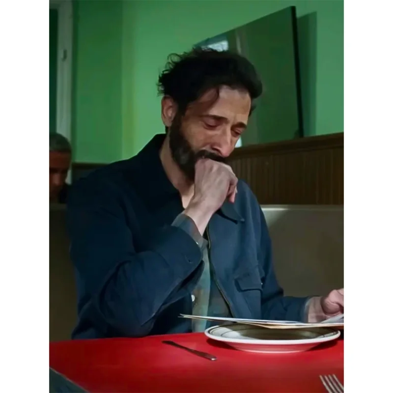 The Brutalist 2024 Adrien Brody Blue Jacket