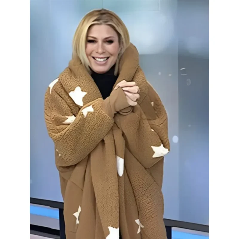 The Today Show 2025 Jill Martin Brown Fuzzy Star Cardigan