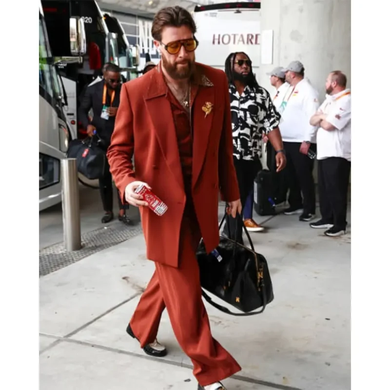 Travis Kelce Super Bowl Red Suit