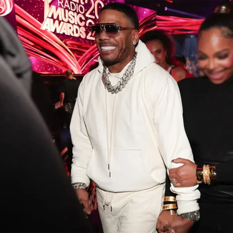 Nelly 2025 iHeartRadio Plain White Hoodie