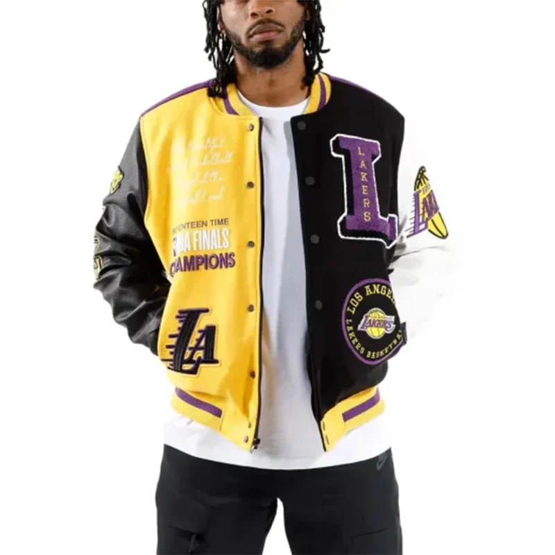 Los Angeles Lakers Color Block Varsity Jacket