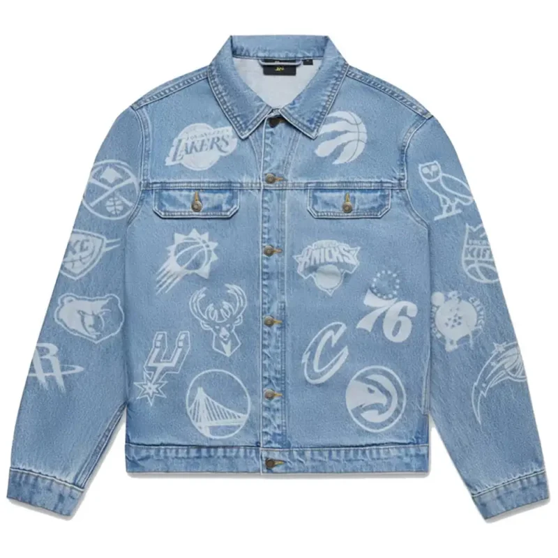 OVO x NBA Blue Denim Team Icon Jacket