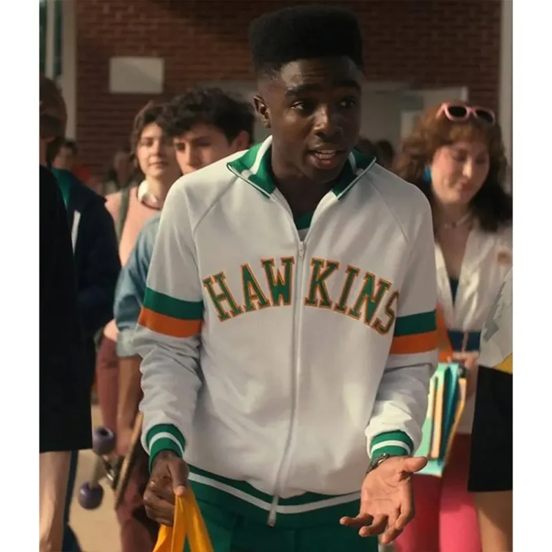 Stranger Things S04 Lucas Sinclair White Jacket