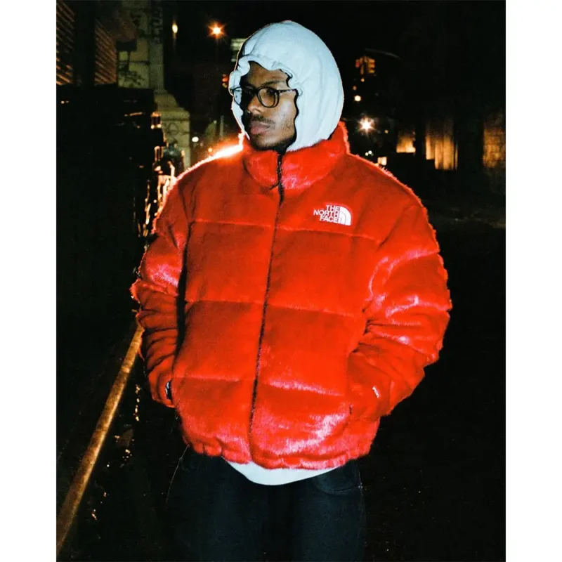 TNF Faux Fur Nuptse Jacket
