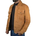 Logan Cowboy Trucker Suede Leather Jacket
