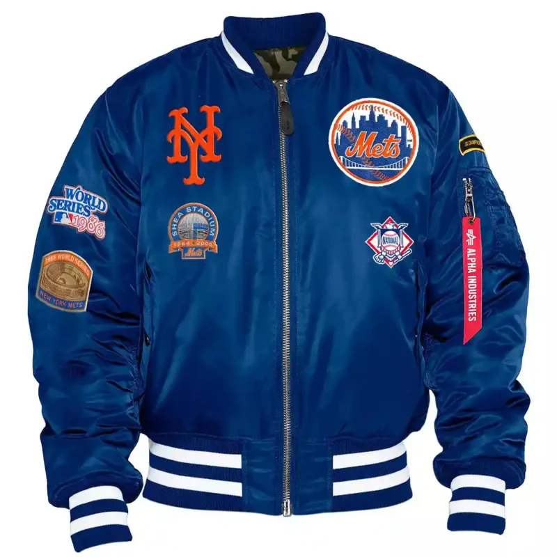 New York Mets Satin Bomber Jacket