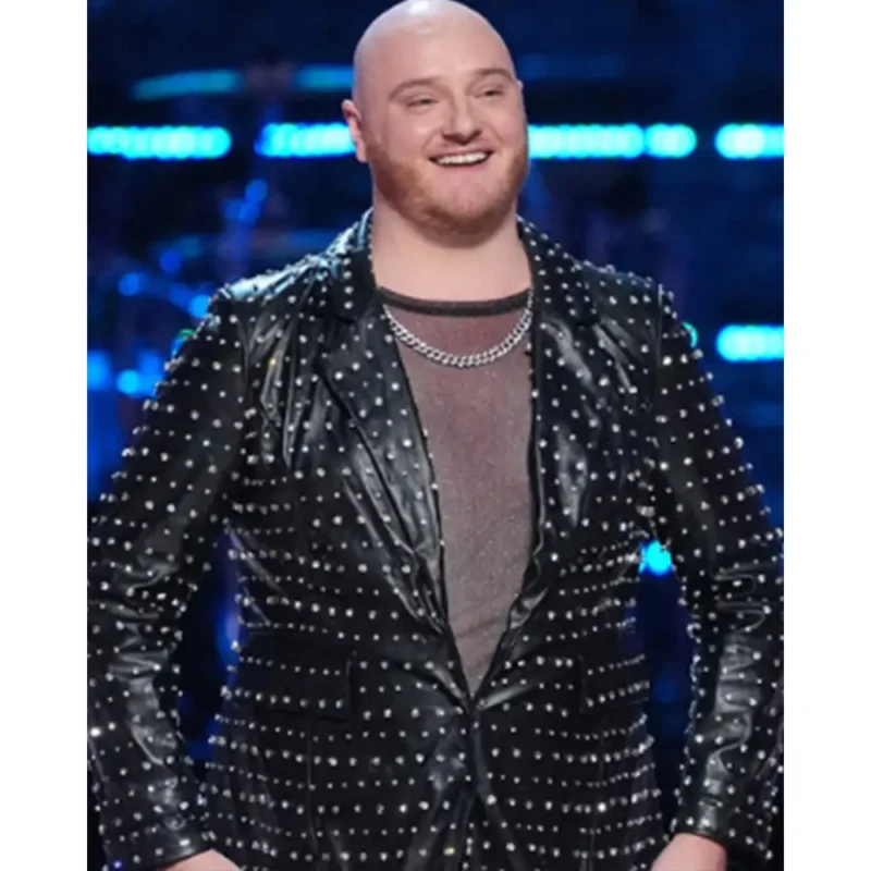 The Voice S27 Dan Kiernan Studded Leather Blazer