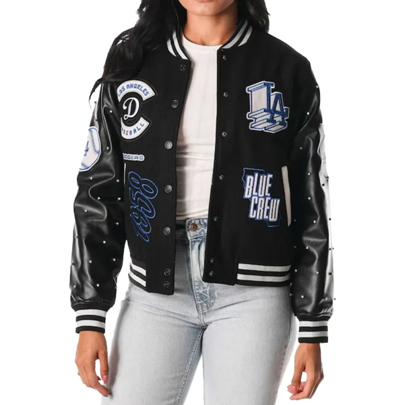 Los Angeles Dodgers The Wild Collective Black Varsity Jacket