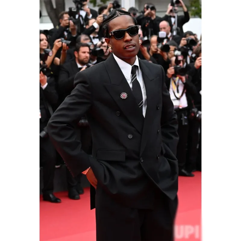 A$AP Rocky Cannes 2025 Black Suit