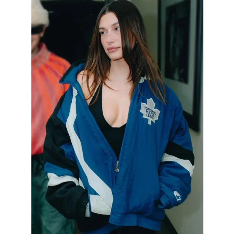 Hailey Bieber Toronto Maple Leafs Starter Jacket