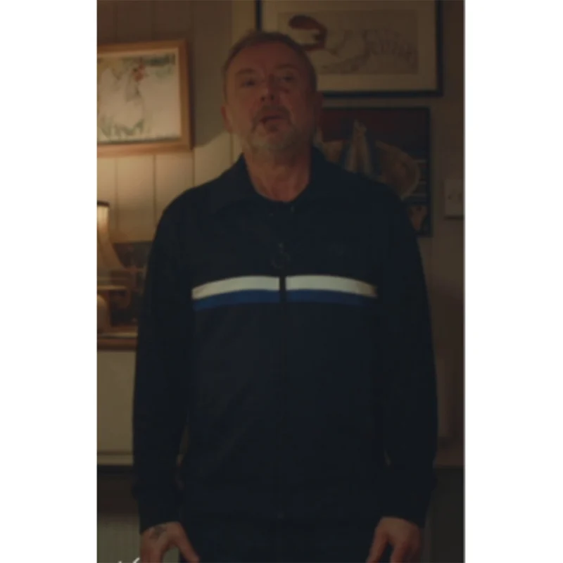 I Jack Wright S01 John Simm Blue Striped Track Jacket