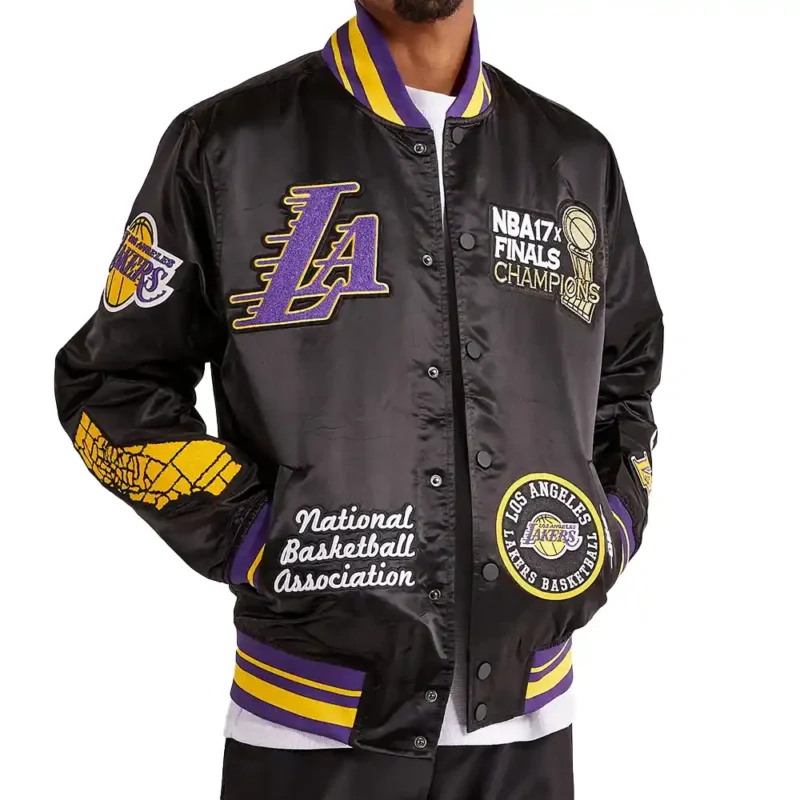 LA Lakers Satin Varsity Jacket