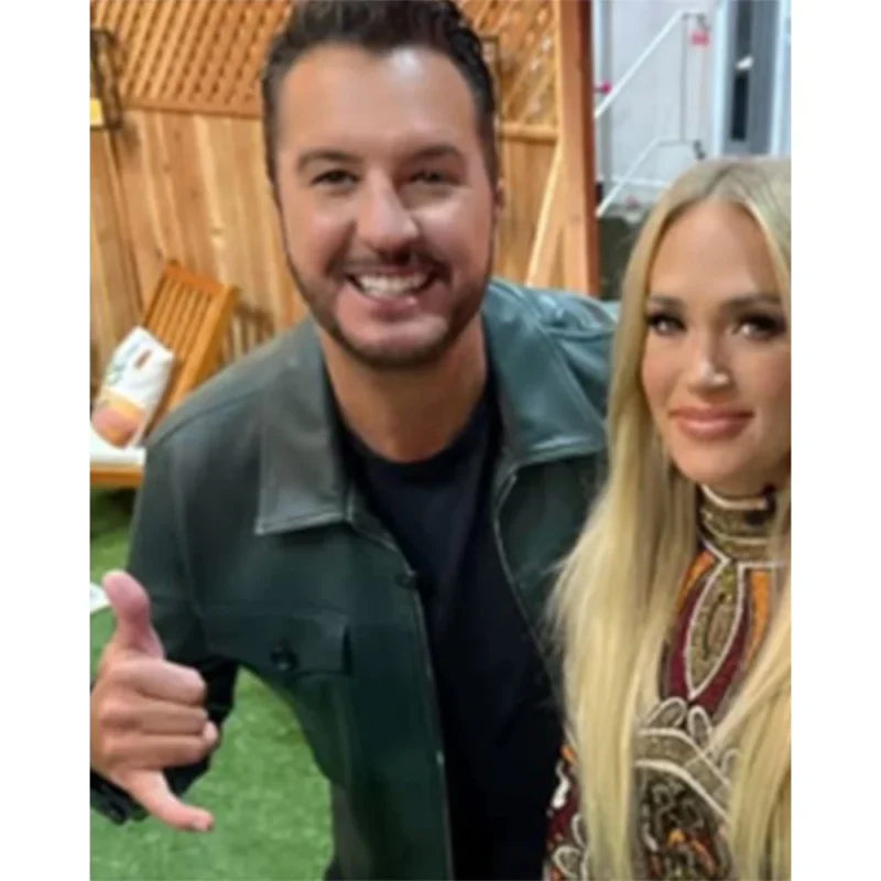 Luke Bryan American Idol Green Leather Jacket
