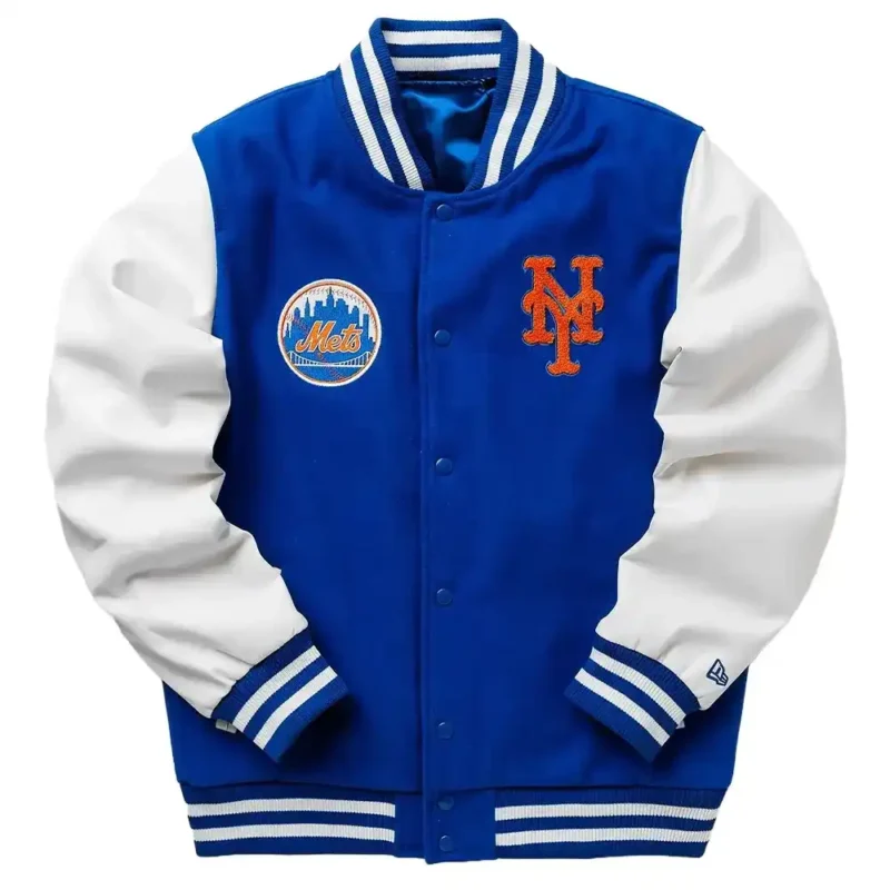 Mens NY Mets Basketball Letterman Jacket