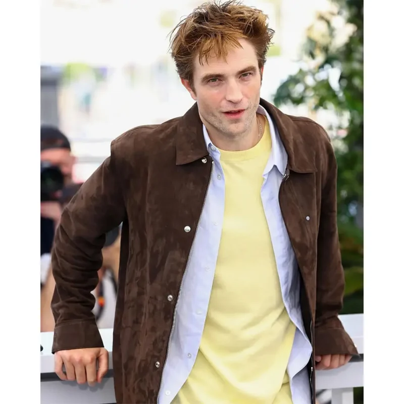 Robert Pattinson Cannes 2025 Brown Jacket