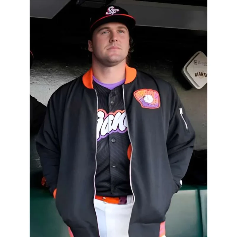 San Francisco Giants Zipper Black Bomber Jacket