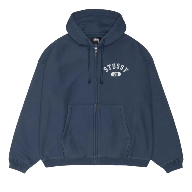 Stussy Varsity Zip Blue Hoodie