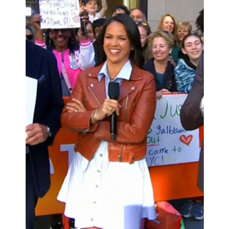 The Today Show Laura Jarrett Bikers Leather Jacket