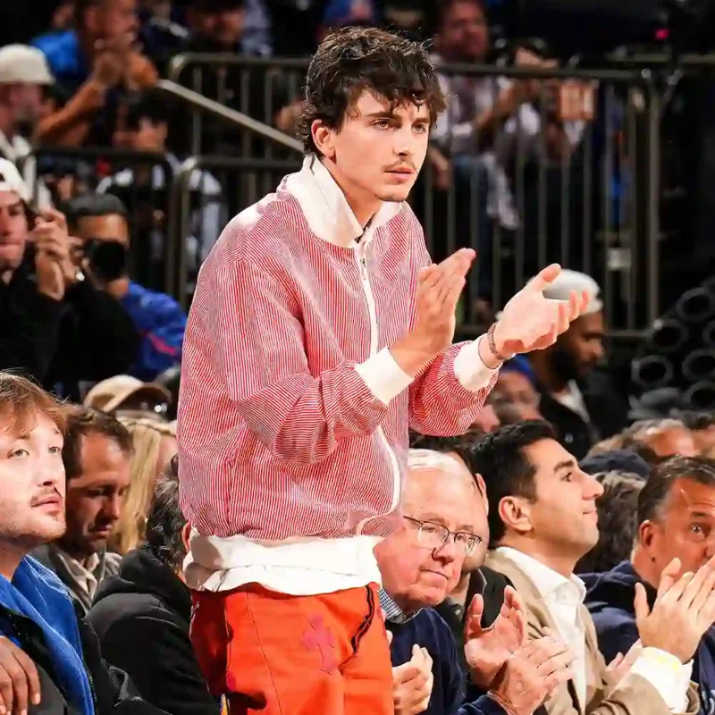 Timothee Chalamet MSG NYC Pink Jacket